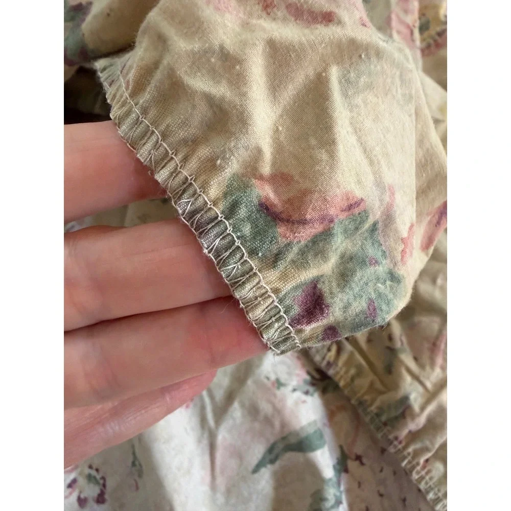 Vintage Ralph Lauren Francesca Twin Fitted Sheet Floral Cotton USA
